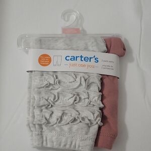 Carter's Just One You Ruffled Gray and Pink Baby Pants Set